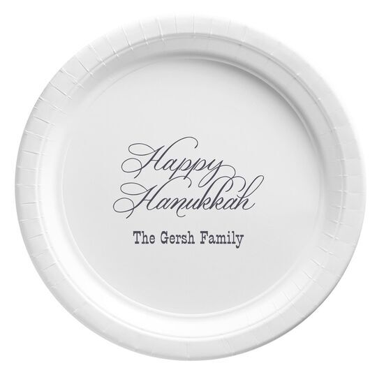 Elegant Happy Hanukkah Paper Plates